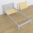 Wooden bed with drawer grey – headboard, close-up of wood quality