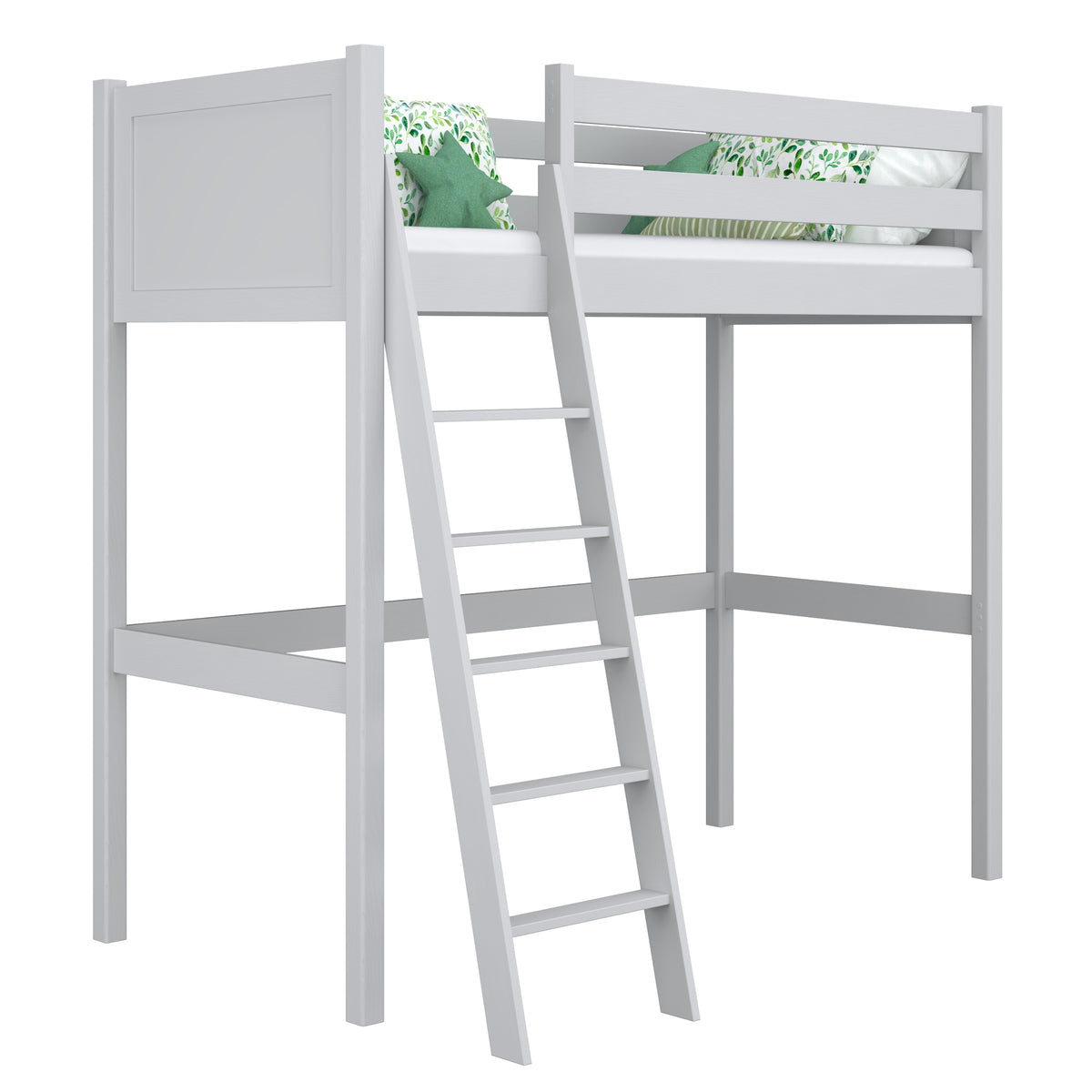 Grey Wooden Loft Bed – Children’s Room, Solid Wood, Scandi Style