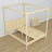 Canopy bed clear pine made of wood – side view, scandi style