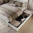 Double bed white – wooden headboard, wood quality, Nizio Home