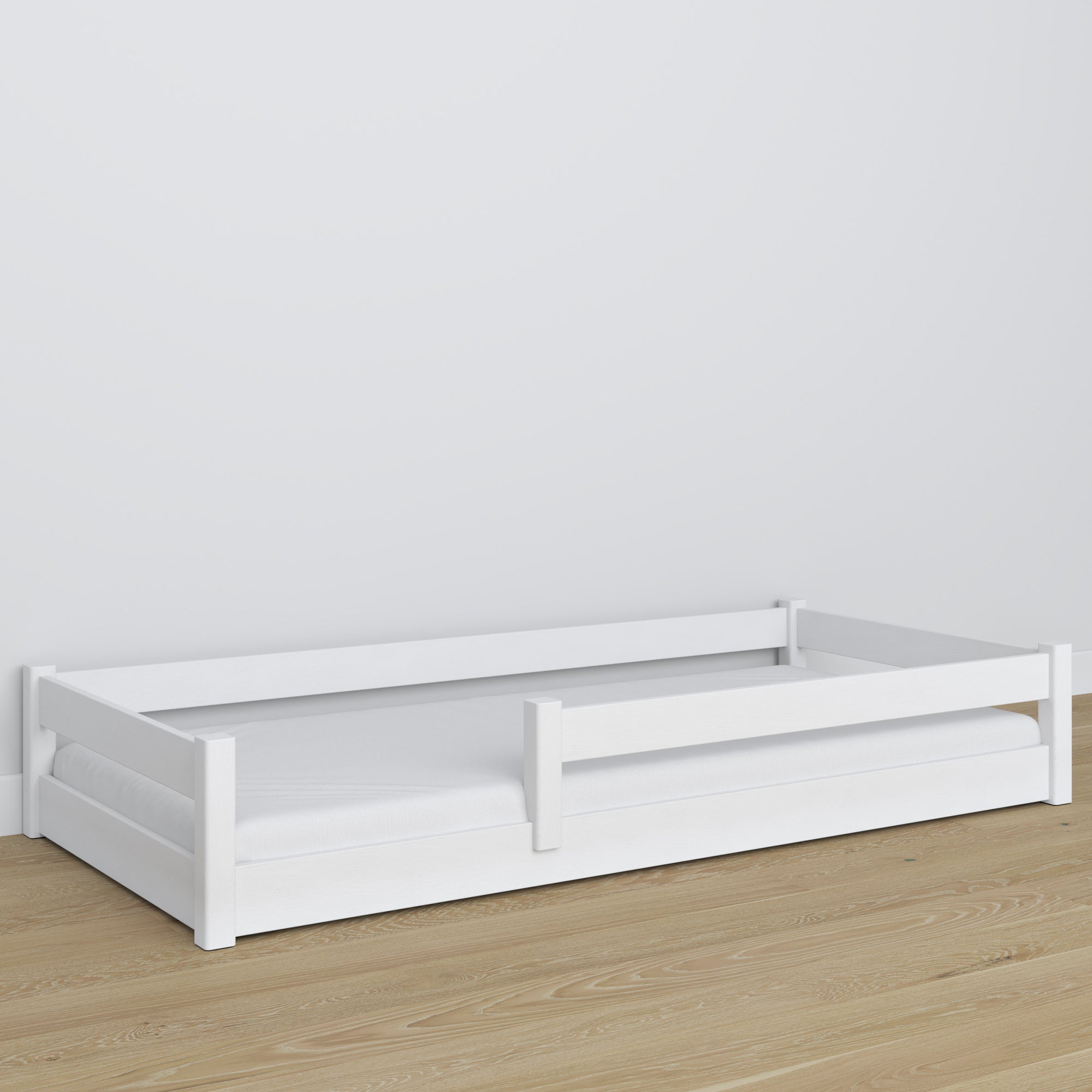 Low Bed Wooden White – Joint Details, Nizio Home