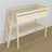 Loft bed clear pine wooden – top view of the sleeping area, Nizio
