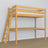 Natural Pine Wooden Loft Bed with Desk – Ladder and Safety Rail