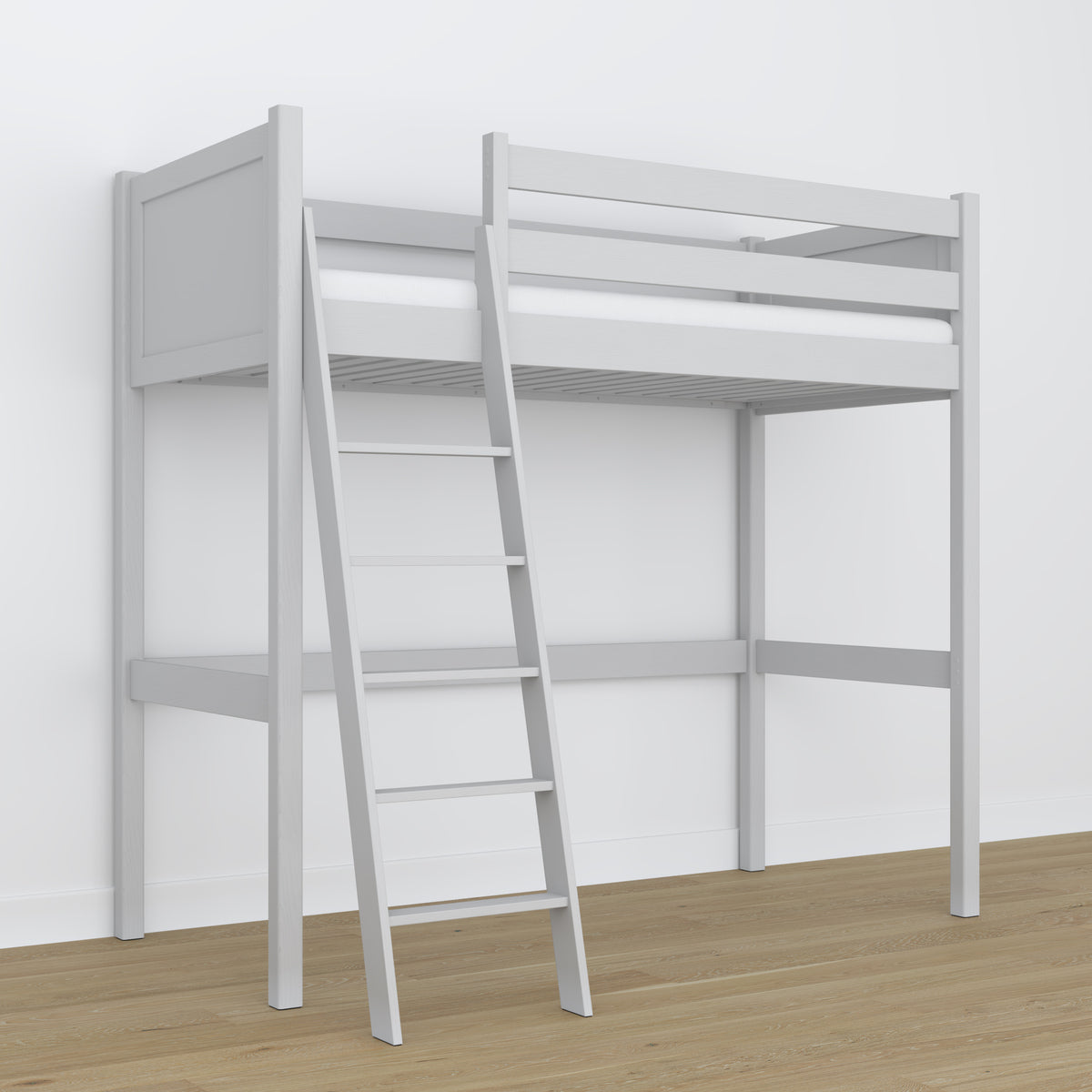 Grey Wooden Loft Bed – Ladder and Joint Details, Nizio Home