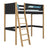 Black and Oak Wooden Loft Bed – Children’s Room, Solid Wood, Scandi Style