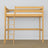 Loft bed natural pine – wooden ladder and safety rail, Nizio Home