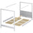 Canopy Bed White – Wooden Rear Frame, Nizio Home