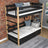 Black and Oak Bunk Bed for Children – Mattress Drawer, Wooden, Nizio