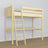 Loft bed clear pine – wooden desk under the sleeping area, scandi children’s room