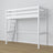 White Wooden Loft Bed – Slatted Frame, Side View