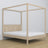 Double bed bleached oak with canopy – decorative oak frame, scandi