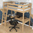 Loft bed natural oak – oak desk under the sleeping area, scandi children’s room