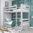 Grey Wooden Bunk Bed – Open Drawer, Spacious Storage Under the Bed