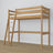 Natural Oak Loft Bed – Slatted Frame, Side View