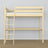 Loft bed clear pine with desk – study space under the sleeping area, wooden