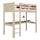 Łóżko na antresoli z biurkiem dębowe dąb bielony – pokój dziecięcy, scandi Nizio