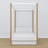 Bed white/oak canopy bed – open drawer, wooden, Nizio Home