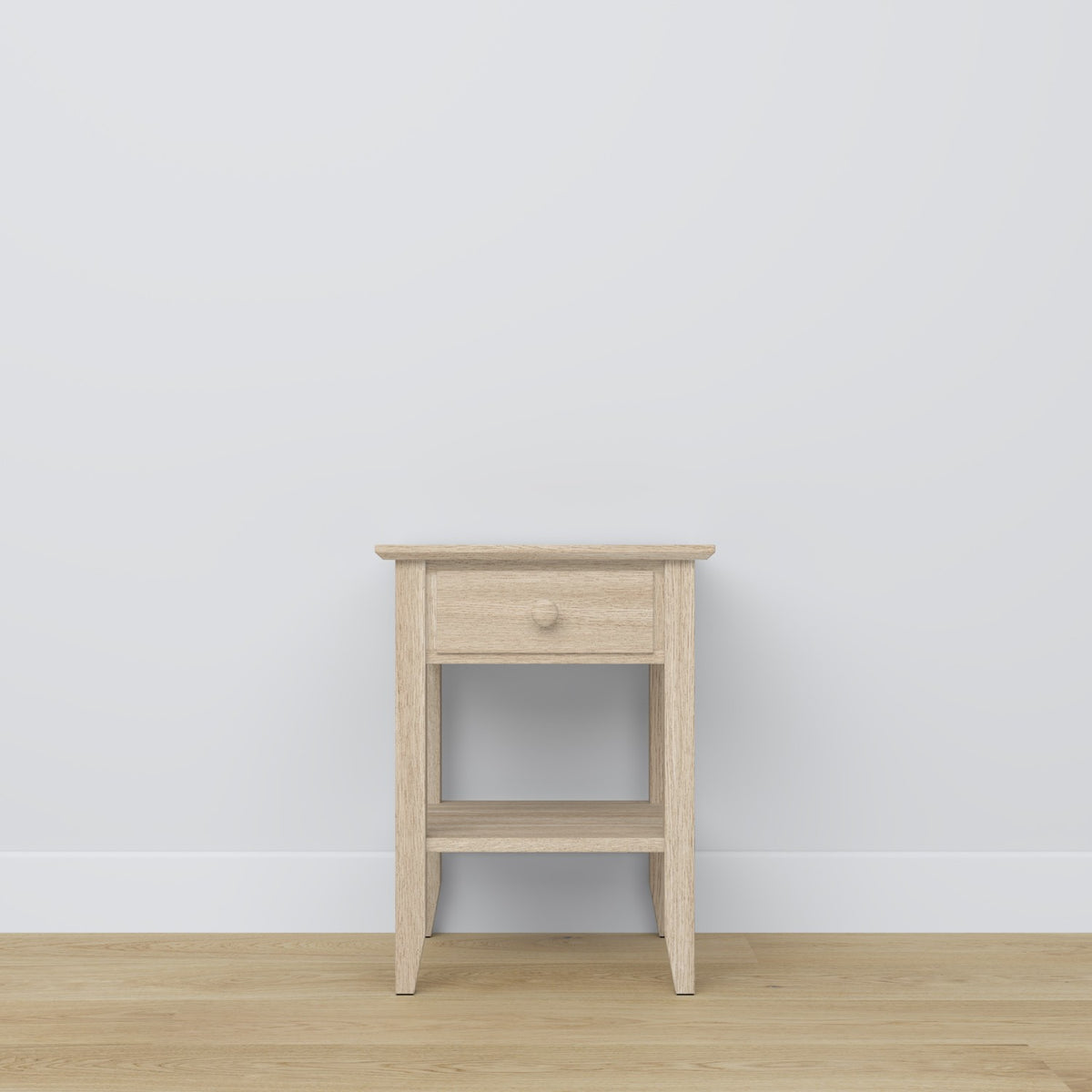 Bedside table with drawer N01 oak bleached oak – bedroom, Scandinavian style