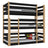 Triple bunk bed wooden black with oak – three sleeping places, scandi children’s room