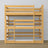 Triple bunk bed natural pine – ladder and safety rails, wooden