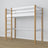 White and Oak Wooden Loft Bed – Free Space Under the Sleeping Area, Nizio