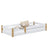 Low Bed White and Oak in Bedroom – Scandinavian Arrangement, Wooden