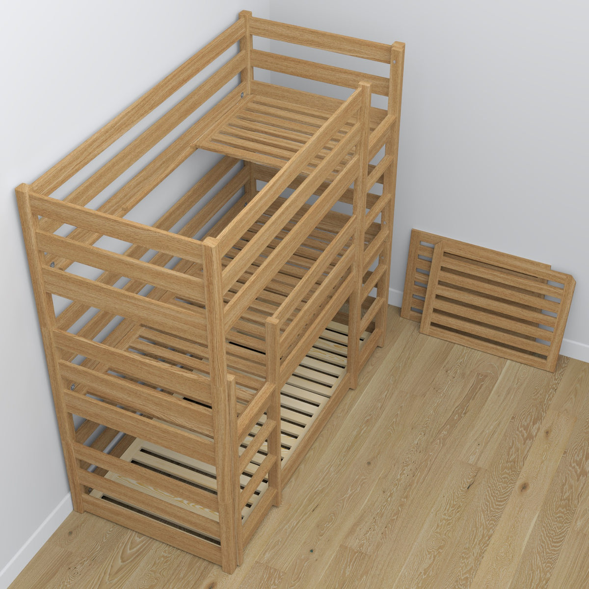 Pine slatted base for Nizio triple bunk bed – durable support base