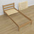 Oak bed with drawer natural oak – headboard, close-up of wood quality