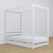 Wooden canopy bed white – scandi child’s room arrangement