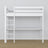 White Wooden Loft Bed with Desk – Frame and Slats, Nizio