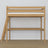 Loft bed natural oak with desk – study space under the sleeping area, oak