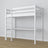 White Wooden Loft Bed with Desk – Ladder and Joint Details