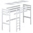 Loft bed natural oak oak – dimensions and diagram, Nizio