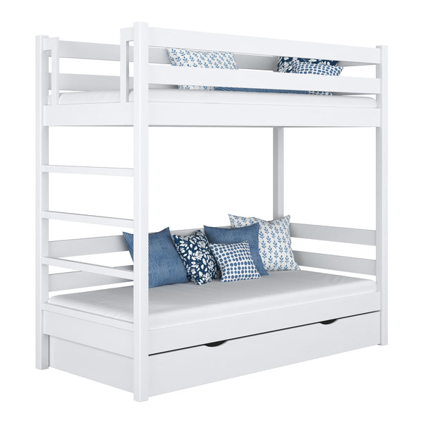 Bunk Bed with Drawer N03 Wooden in Custom RAL/NCS Color – Solid Wood, Nizio