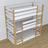 Triple bunk bed wooden white with oak – maximum use of room space