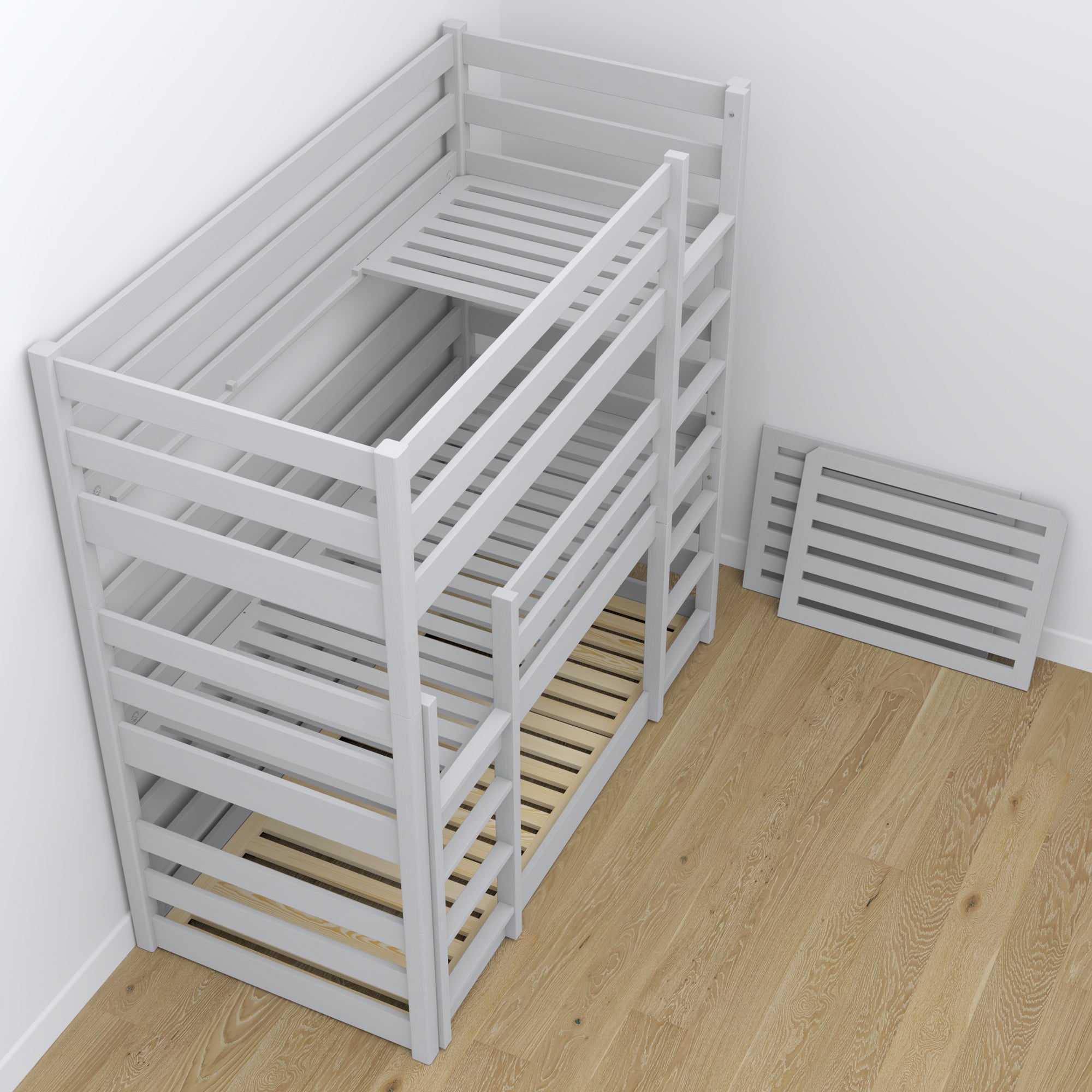Pine slatted base for Nizio triple bunk bed – durable support base