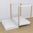 Bed white/oak canopy bed with drawer – side view, wooden