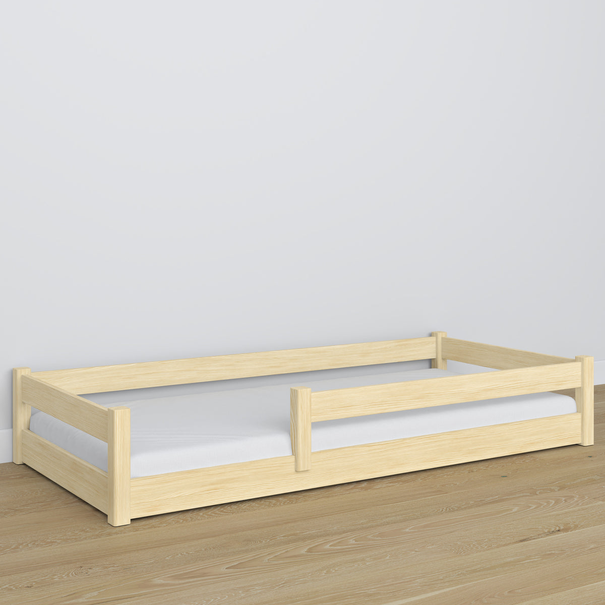 Low Wooden Clear Pine Bed – Joint Details, Nizio Home