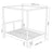 Double bed grey with canopy in bedroom – Scandinavian arrangement
