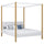 Wooden double bed with canopy white and oak – bedroom, Scandinavian style