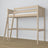 Bleached Oak Loft Bed – Free Space Under the Sleeping Area, Nizio