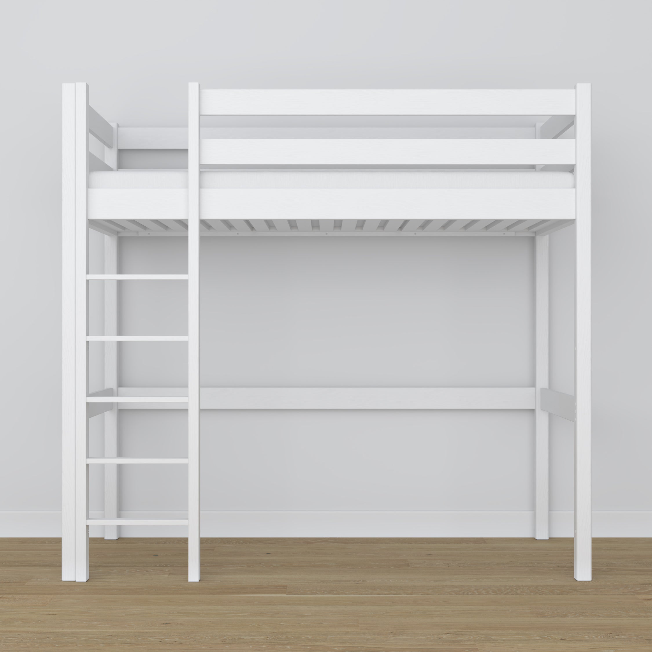 White Wooden Loft Bed – Ladder and Joint Details, Nizio Home