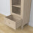 Display cabinet 1S 57 bleached oak made of oak – side view, depth and profile