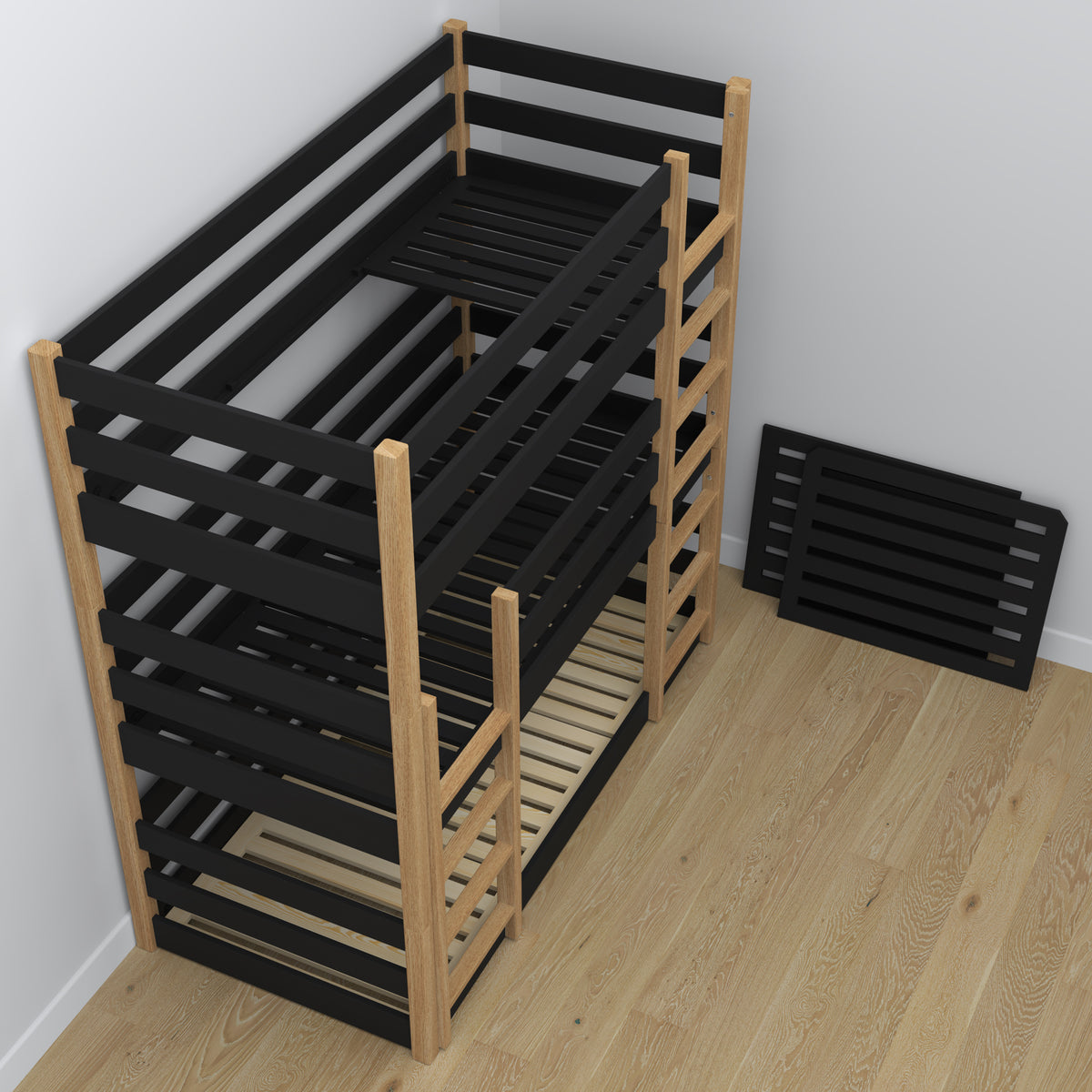 Pine slatted base for Nizio triple bunk bed – durable support base