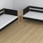 Black and Oak Bunk Bed – Wooden Slatted Frame, Mattress Drawer