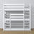 Triple bunk bed white – ladder and safety rails, wooden