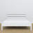 Wooden double bed white – side view, proportions and shape, bedroom