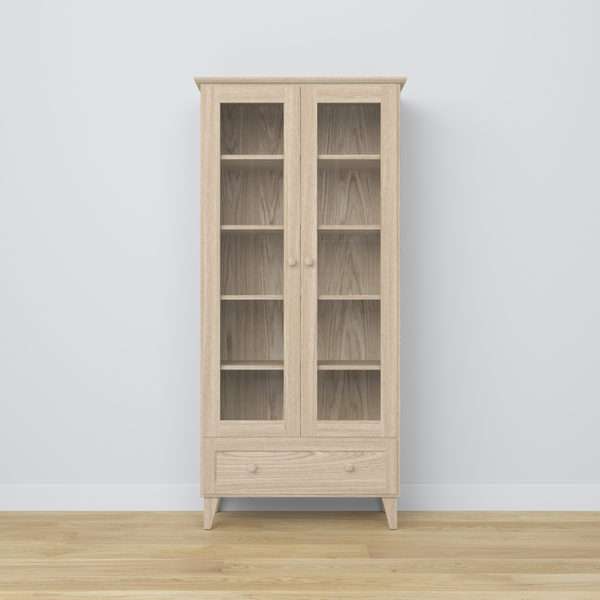 Oak Display Cabinet 1S 90 Scandi bleached oak