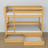 Natural Pine Bunk Bed – Wooden Slatted Frame, Side View