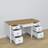 Wooden desk 6S Scandi white / natural oak